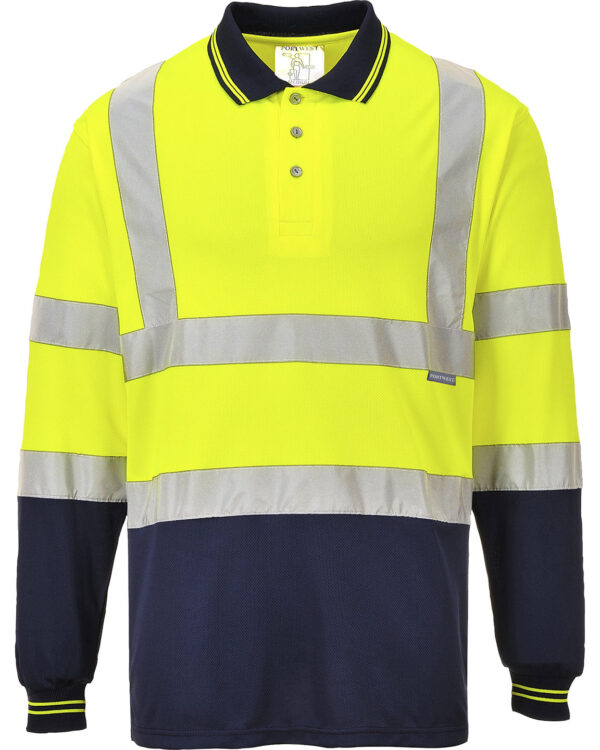 Two-tone long sleeve polo (S279)