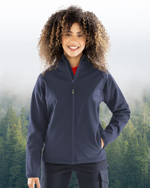 Womens recycled 3-layer printable hooded softshell