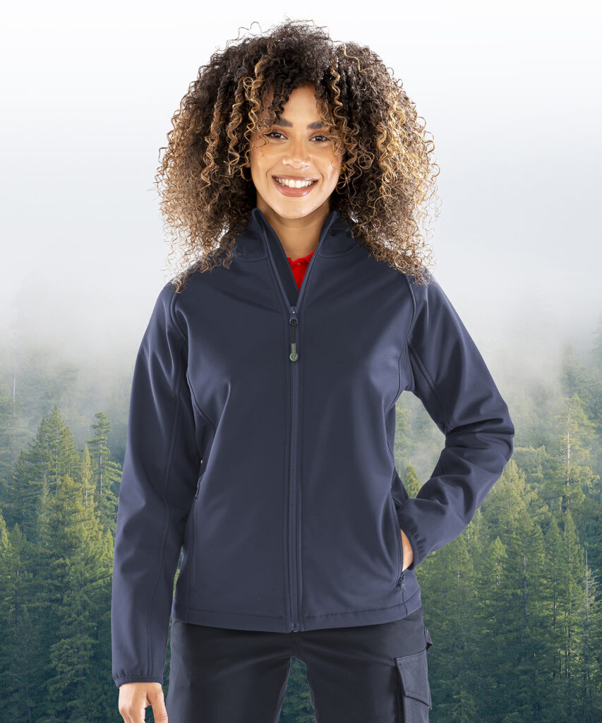 Womens recycled 3-layer printable hooded softshell