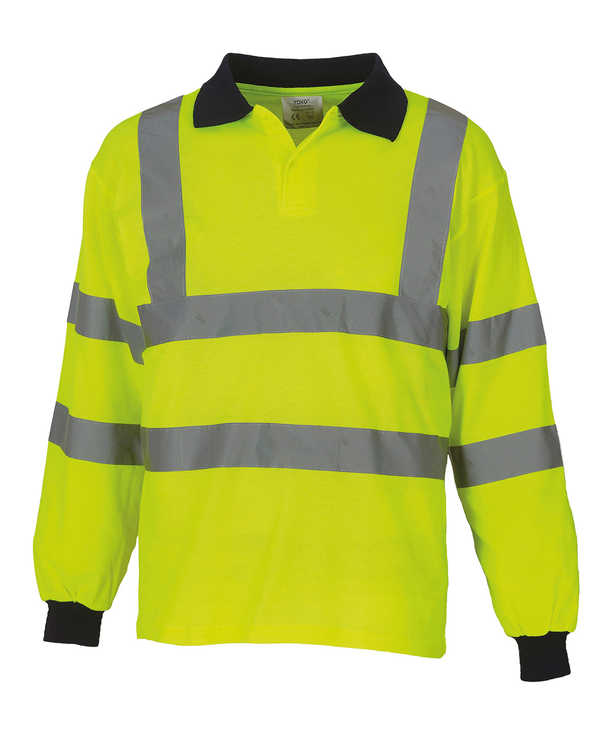 Hi-vis long sleeve polo (HVJ310) 1 Hi-vis long sleeve polo (HVJ310)
