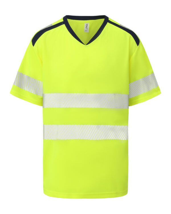 Hi-vis mandarin collar comfort trim t-shirt (HVJ430)