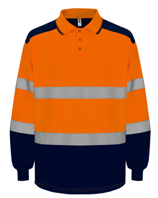 Hi-vis two-tone long sleeve polo (HVJ330)