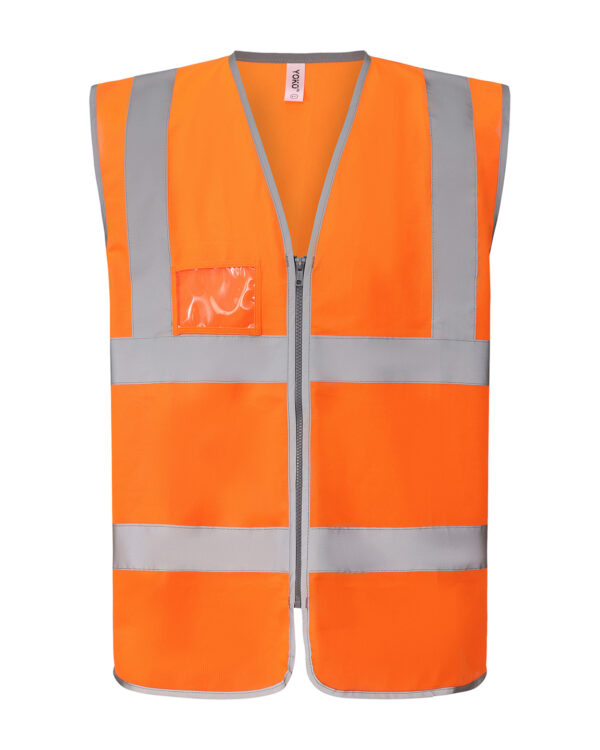 Hi-vis zip ID reflective border waistcoat (HVW103)
