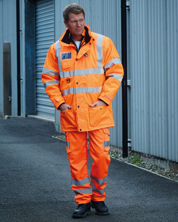 Hi-vis polycotton cargo trousers with kneepad pockets (HV018T/3M)