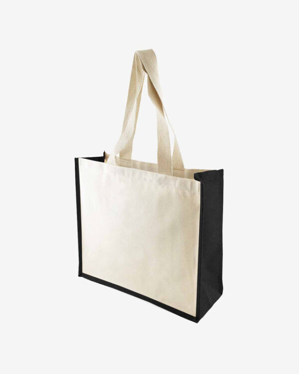 Canvas Bag With Dyed Jute Gussets
