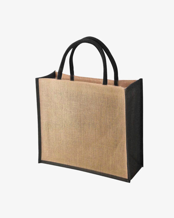 Classic Jute Shopping Bag With Coloured Trim