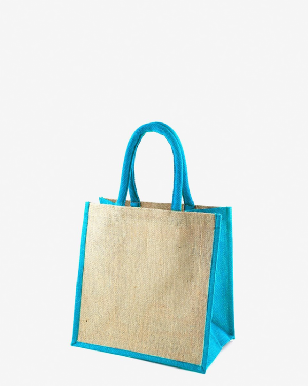 Medium Jute Bag With Coloured Trim