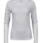 Women’s long sleeve interlock tee (590) White