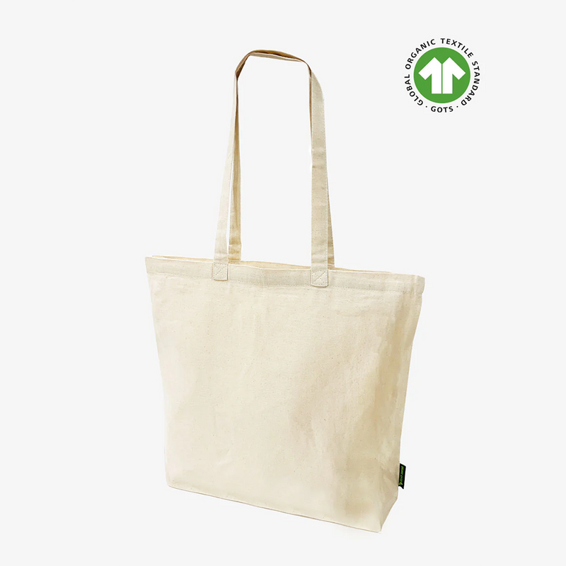 Organic Canvas Zippered Tote Bag